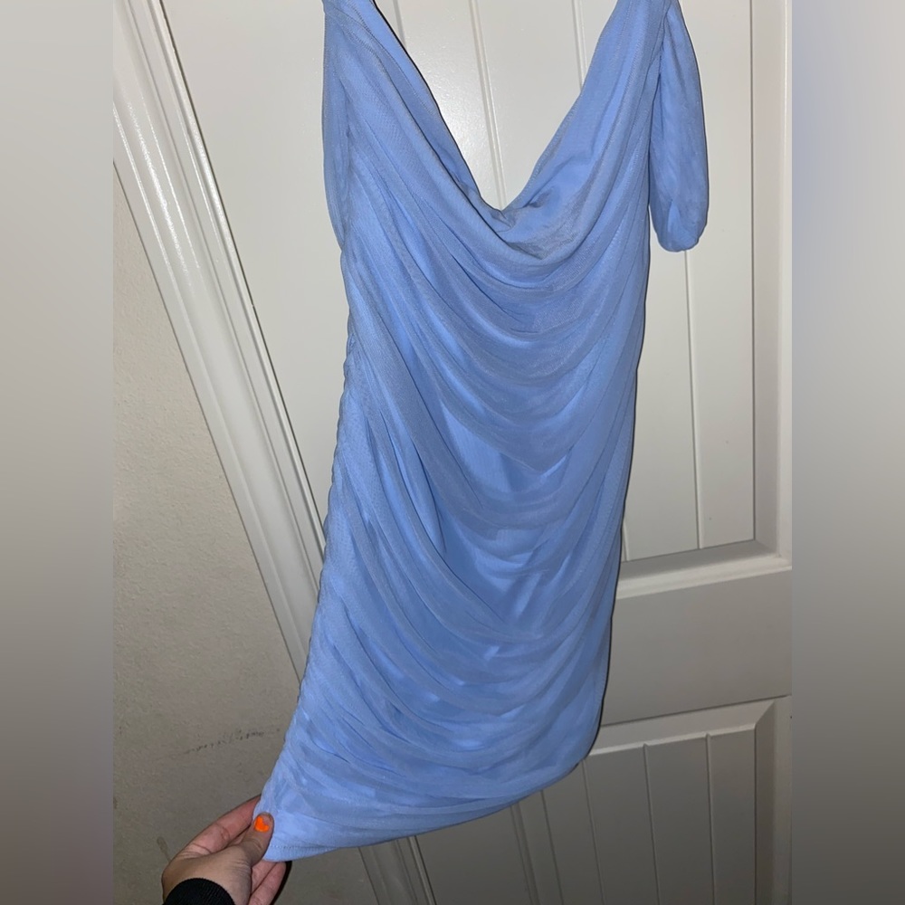 Maternity Off the shoulder, ruched bodycon dress. - Picture 4 of 4